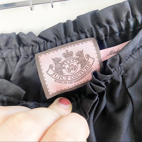 Juicy Couture Black Silk Off-Shoulder Blouse - Picture 3 of 6